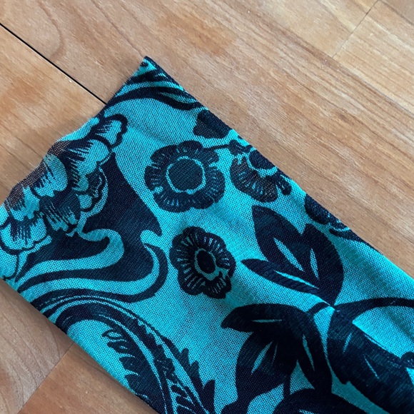 Marc Cain Teal Green and Black Floral Long Sleeve Top - Picture 4 of 5